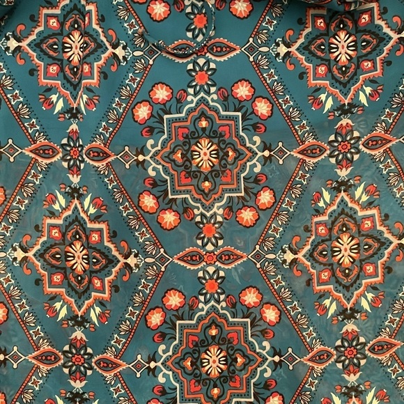 Purple Snow midi off shoulder dress size 2X southwestern Aztec print fit flare - Picture 10 of 12